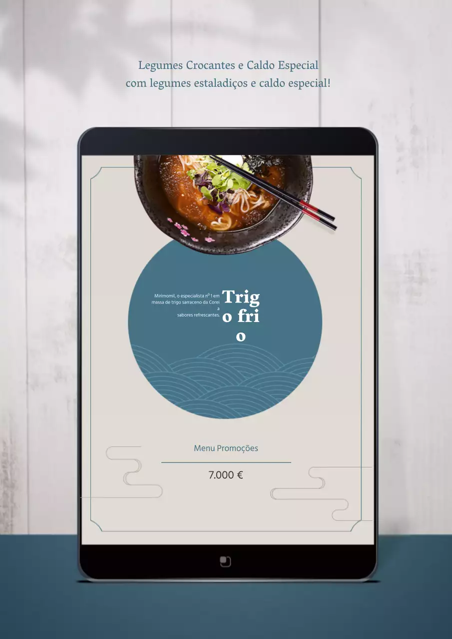 Promover o novo menu de massa soba