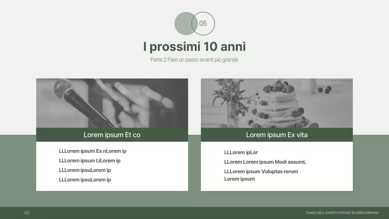 Piano dell'evento picnic aziendale in verde