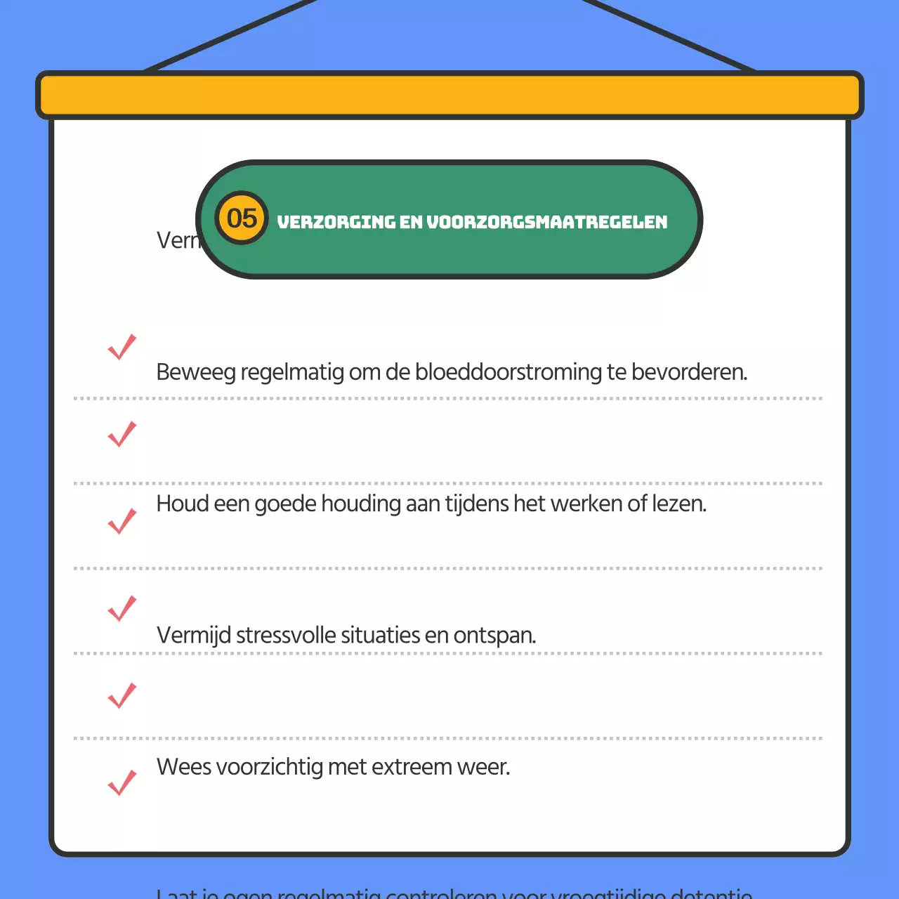 Geeft informatie over glaucoom in blauwe tekstmarkering