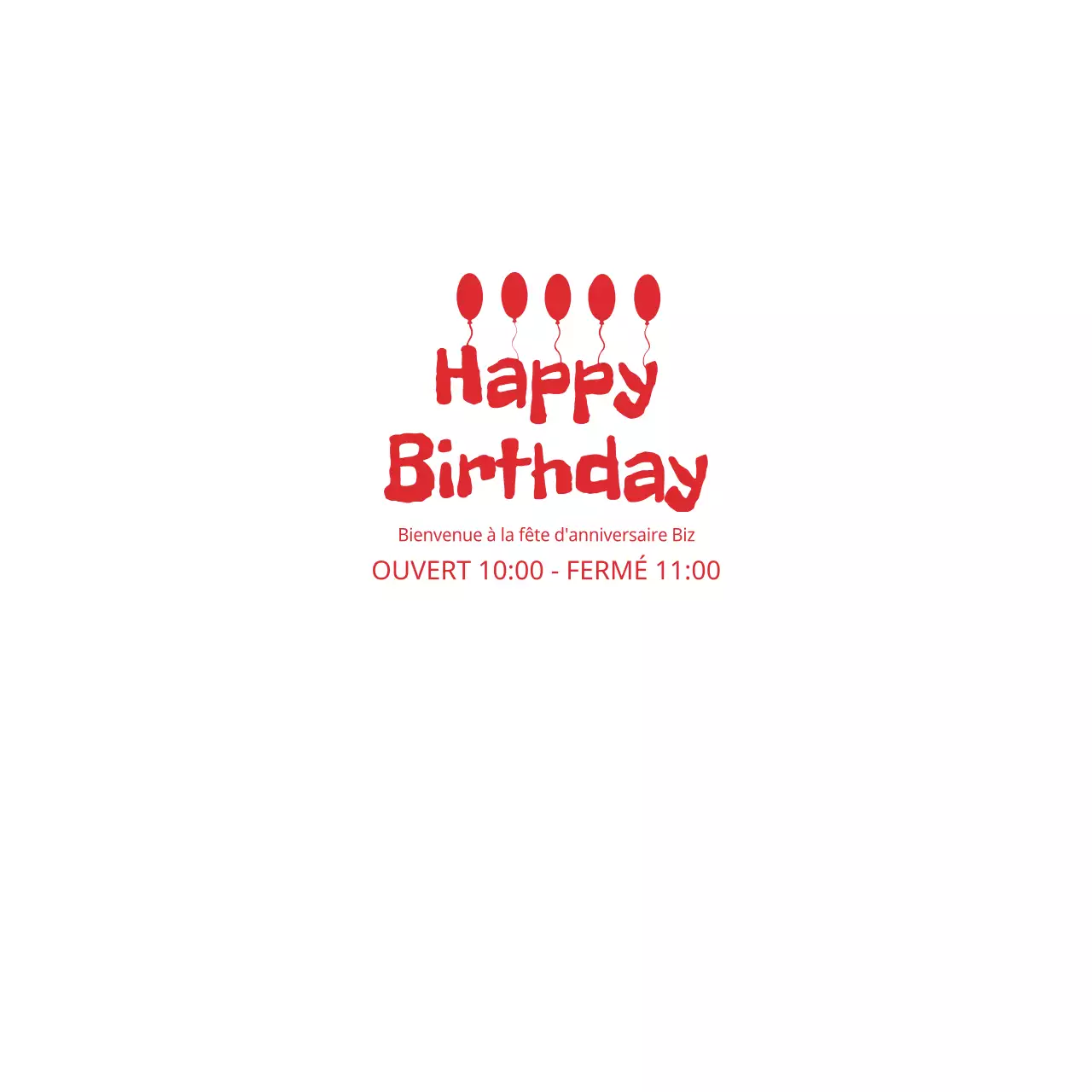 Fête d'anniversaire Biz