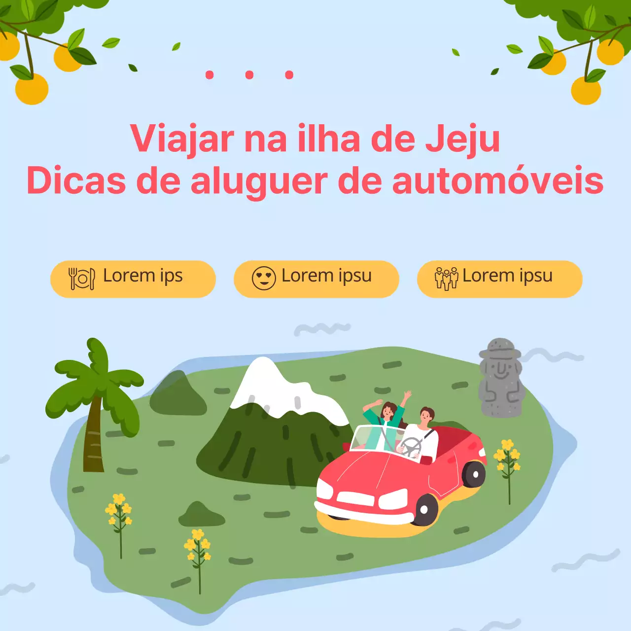 Dicas para alugar um carro num itinerário giro e ilustrado na ilha de Jeju
