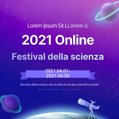 Design viola ispirato allo spazio per la Giornata della Scienza