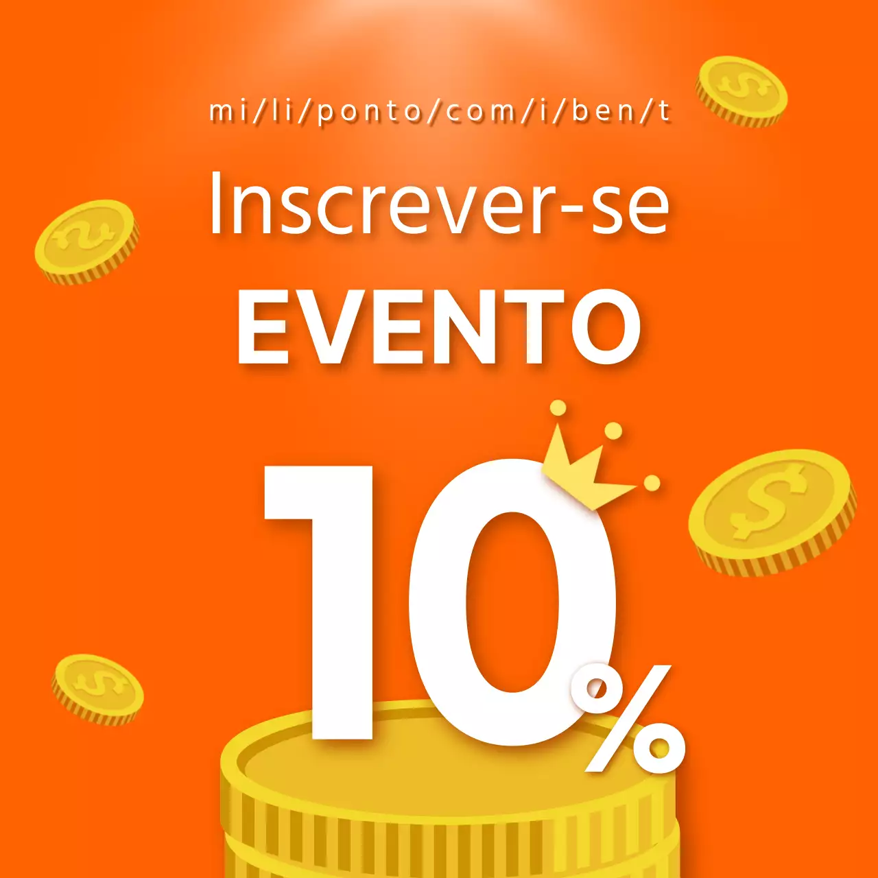 Um anúncio de evento de inscrição limpo e cor de laranja
