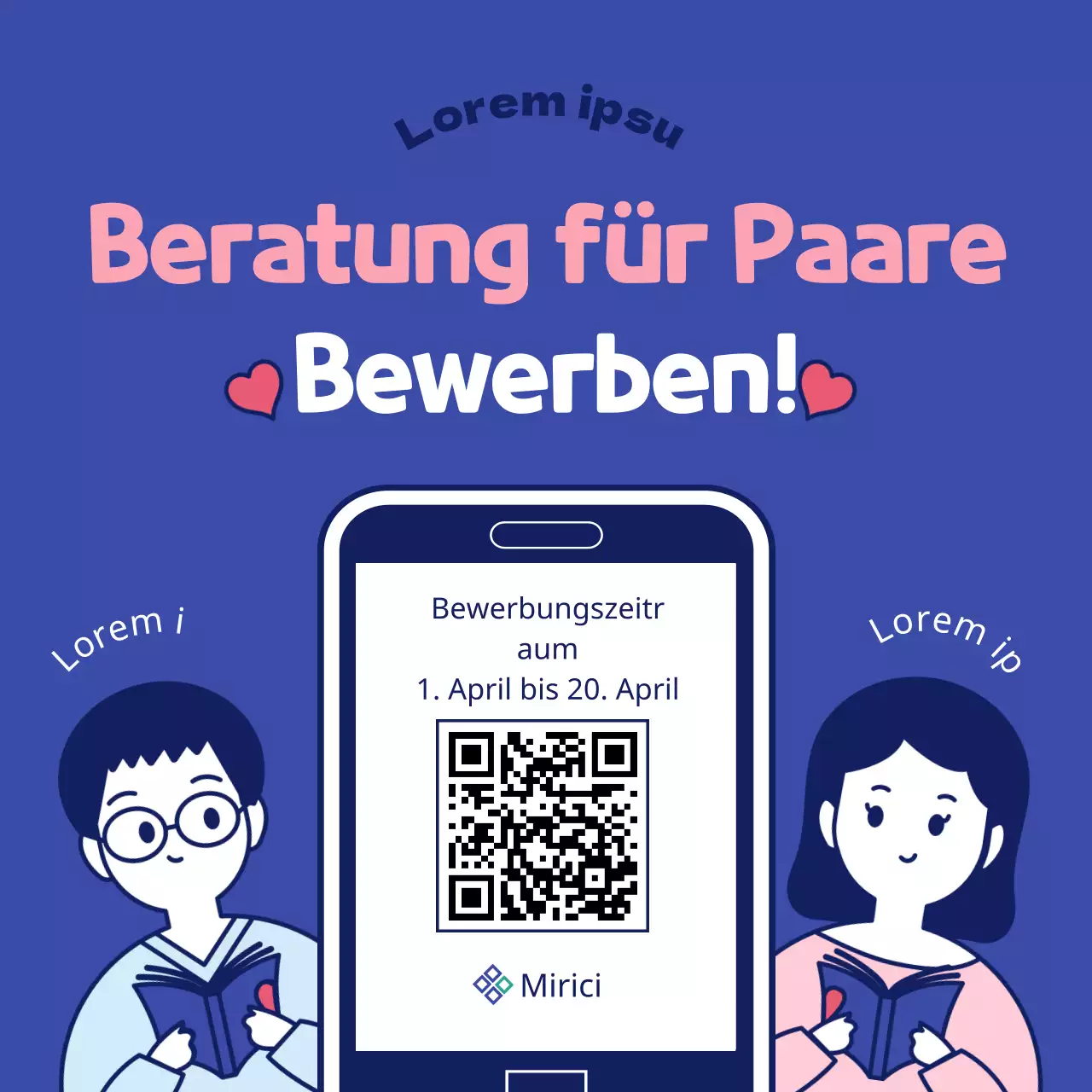 Einfache und niedliche Illustration in rosa und marineblau Familienmonat Paartag Flitterwöchner Ehe Medizinische Psychologie Psychiatrie Beratungsprogramm