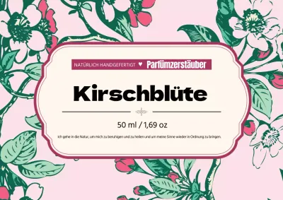 Vintage Parfüm Etikett mit rosa Illustration