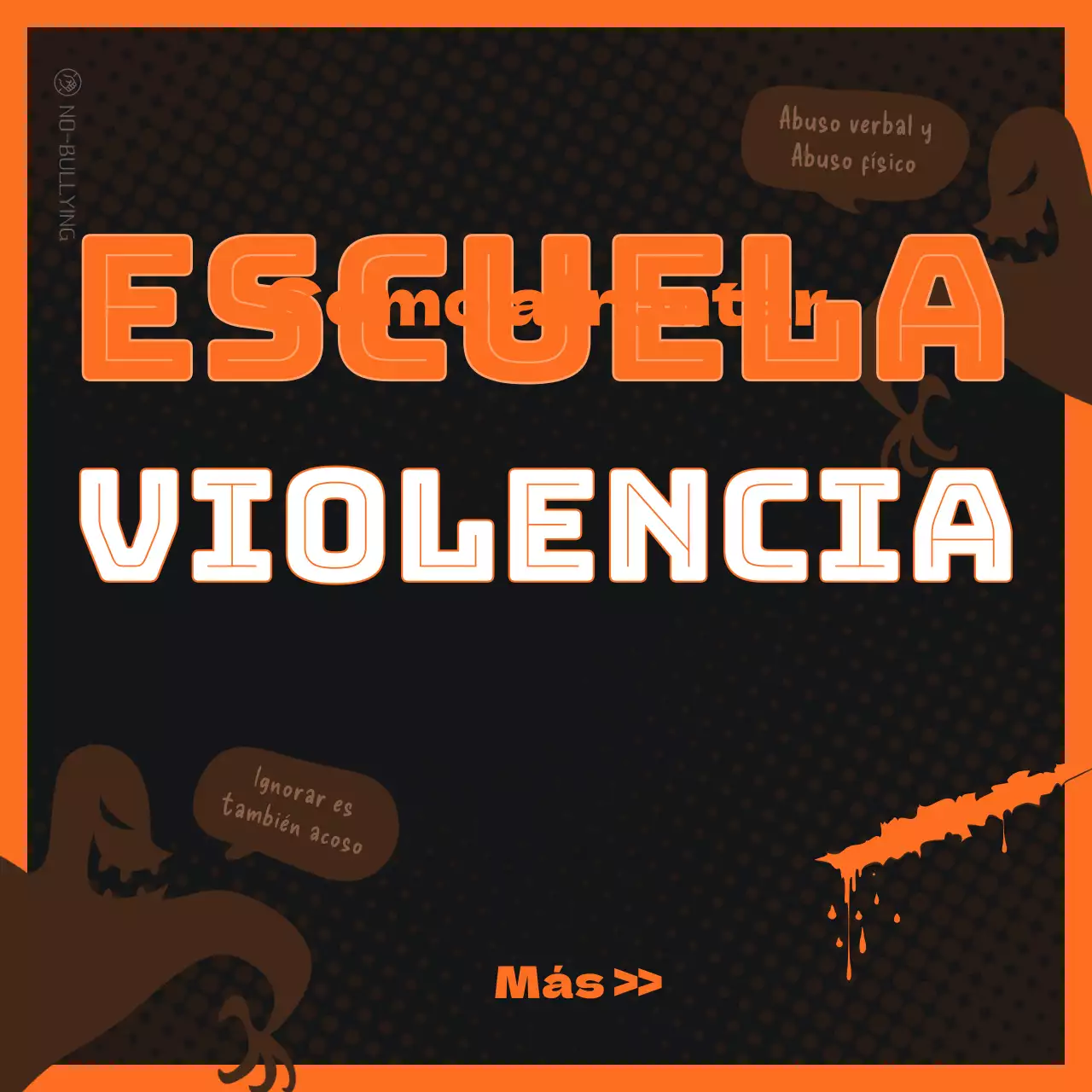 Promoción de la erradicación de la violencia escolar en naranja