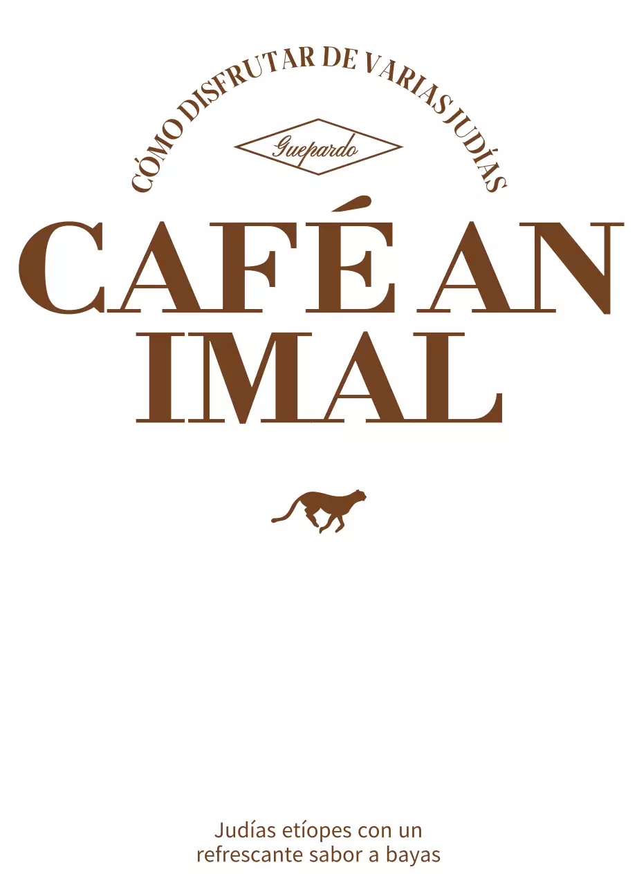 Diseño sencillo con ilustración de animal corriendo de color marrón