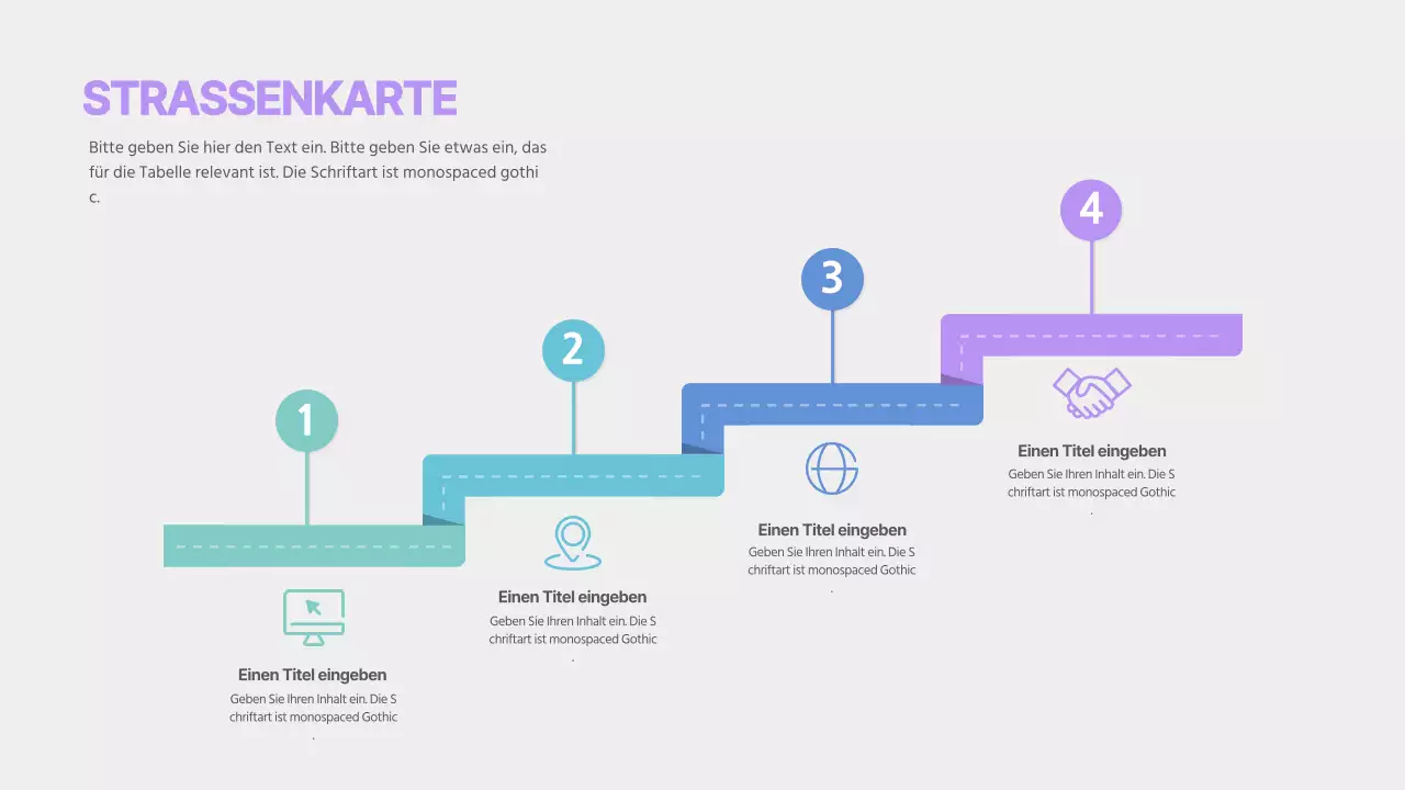 Ein einfacher Fahrplan in Blau und Lila
