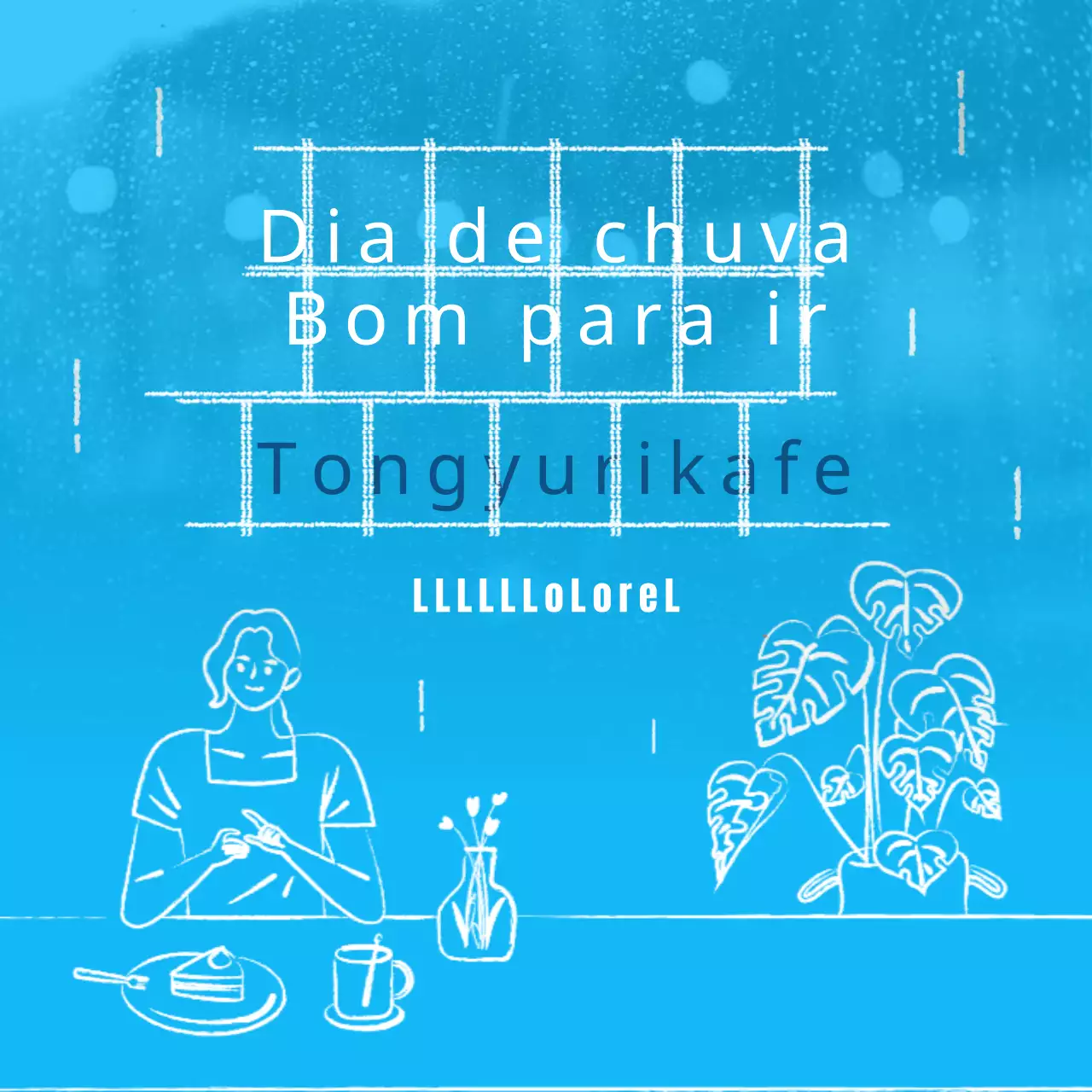 Um café lírico com um toque azul-celeste, perfeito para os dias de chuva