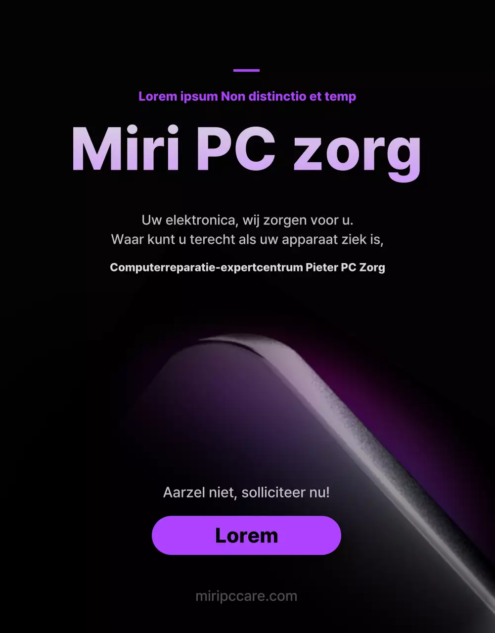 Promoot reparatiediensten voor elektronica met paarse punten (meer)