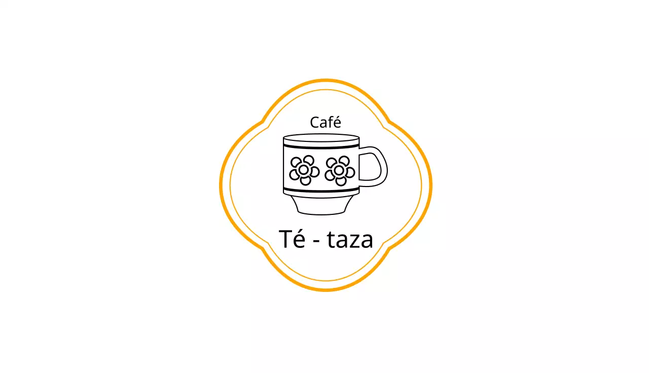 Logotipo vintage simple taza de té ilustración tarjeta de visita para una cafetería