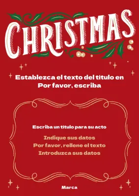 Póster vertical navideño ilustrado en rojo