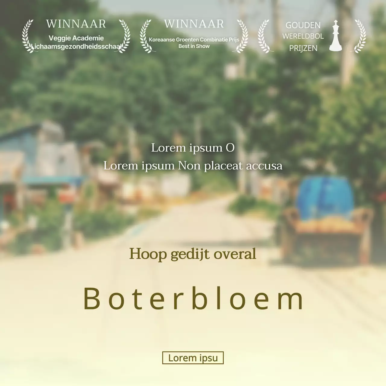Introductie van het groene en bruine filmparodieconcept Boterbloem