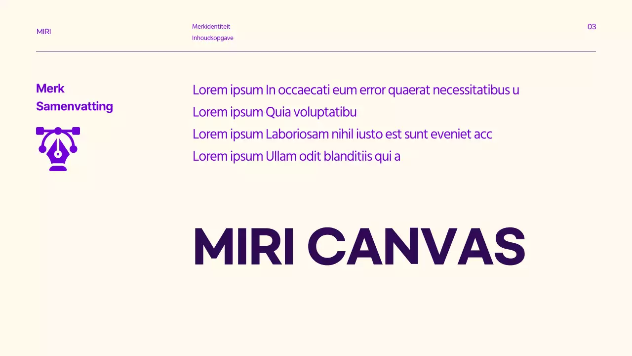 Merkrichtlijnen met strakke tekstaccenten in paars en citroen