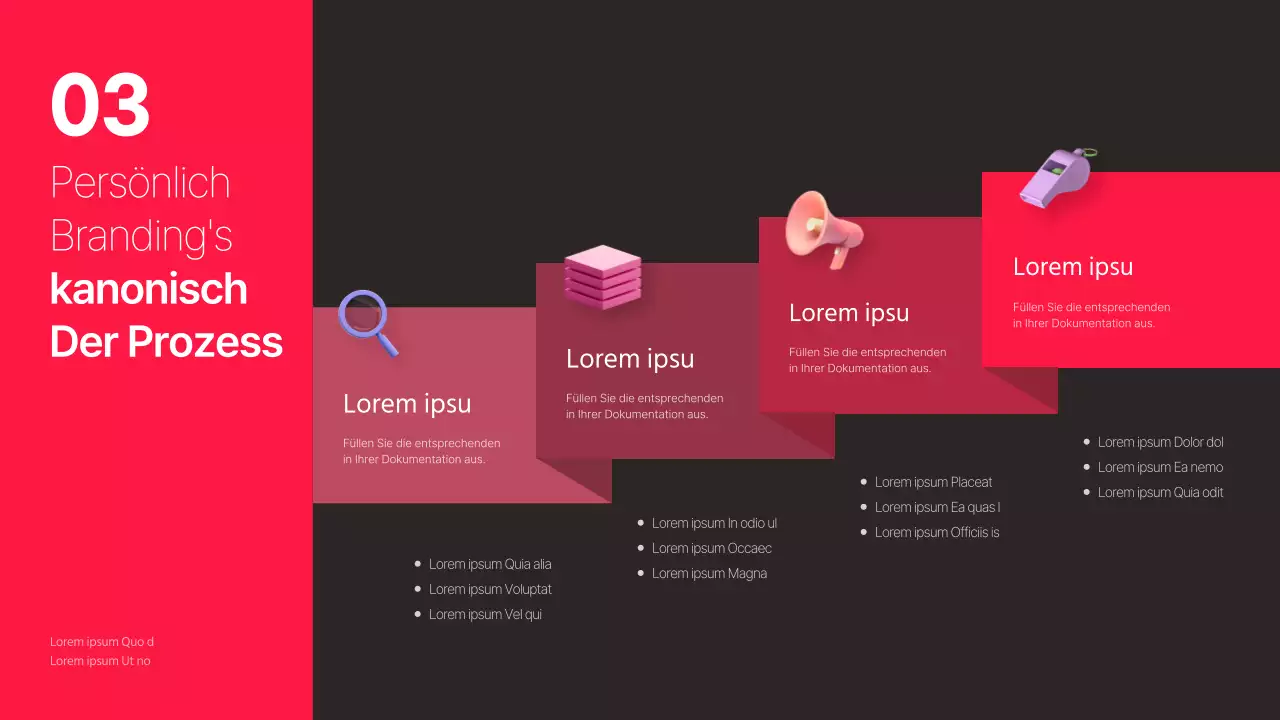 Persönliche Branding-Strategie Thema mit schwarzem Hintergrund und heißen rosa Akzenten