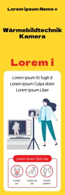 Gelbe, leicht lesbare Anweisungen zur Temperaturmessung