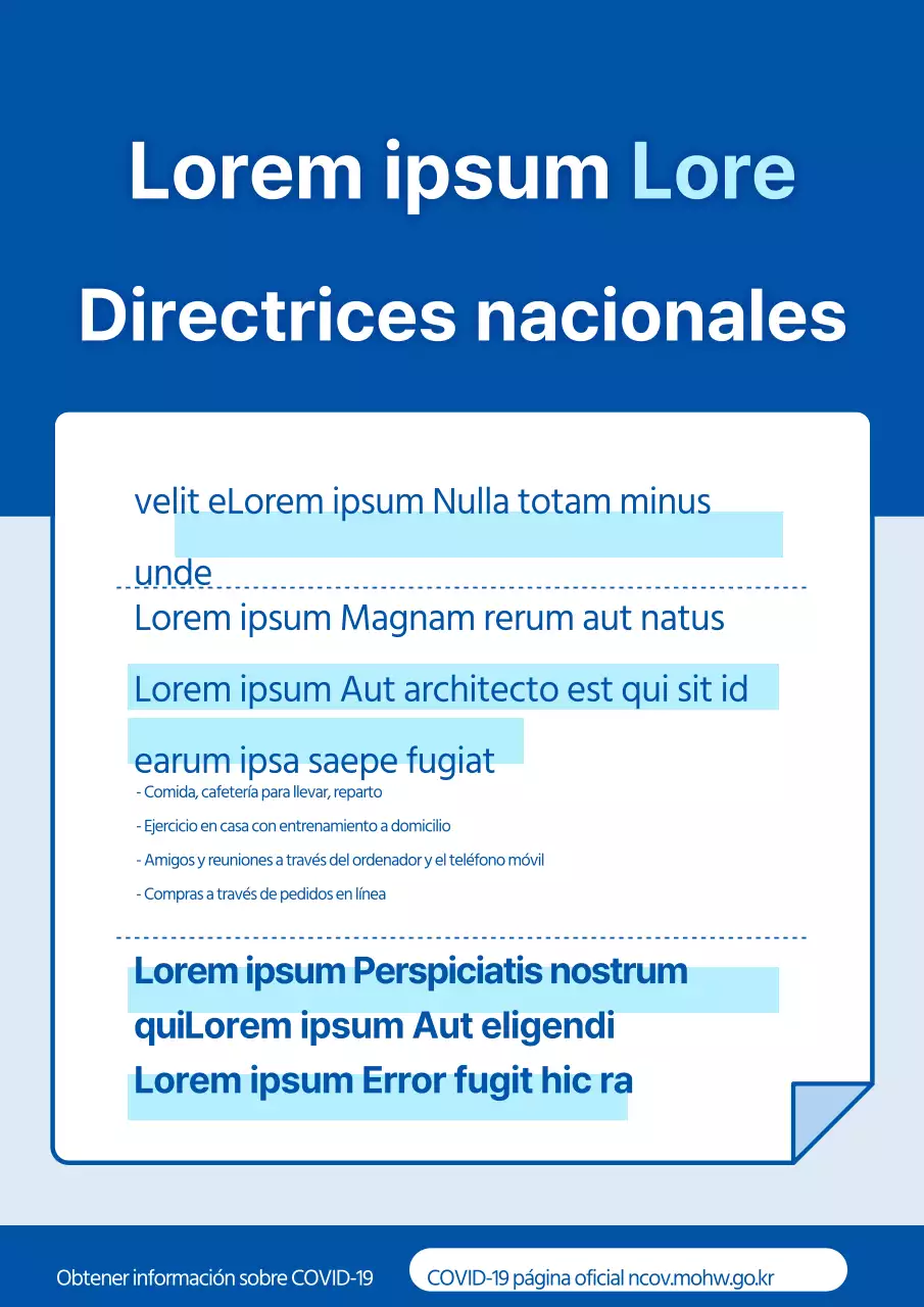 Sala de reuniones sencilla y despejada con papel azul