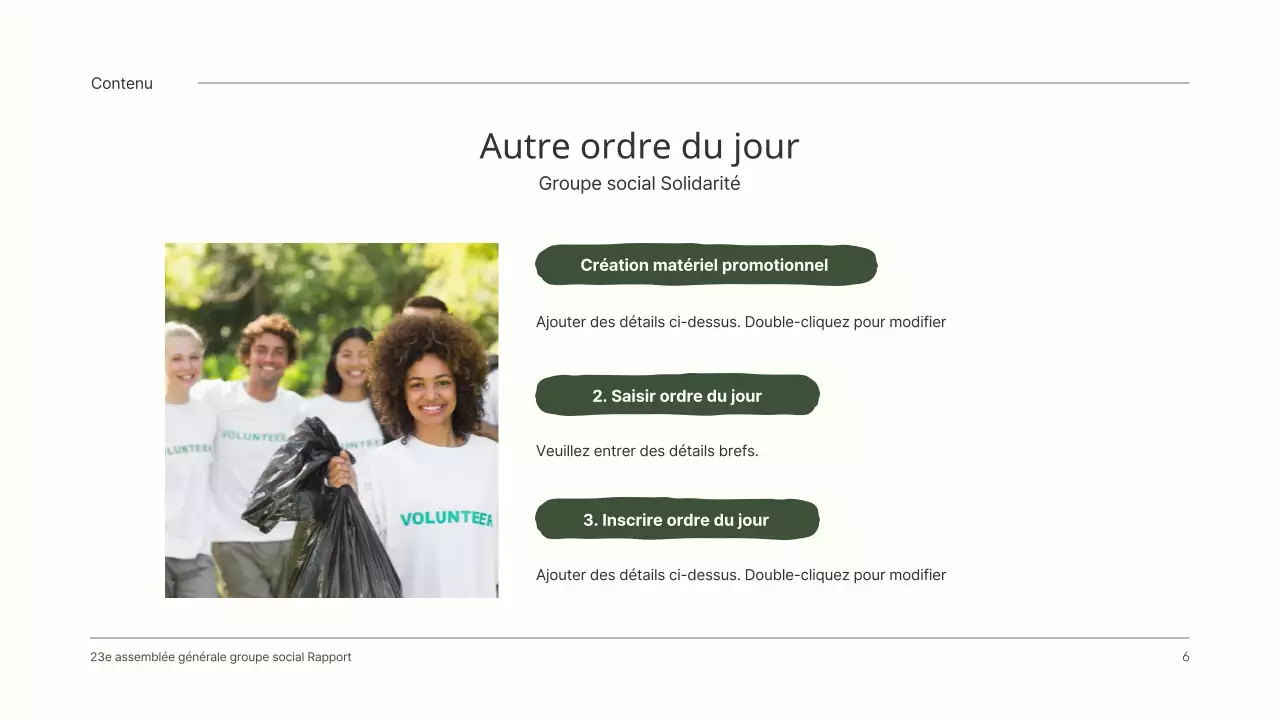 Un rapport de résultats de l'AGA propre avec de jolies illustrations vertes