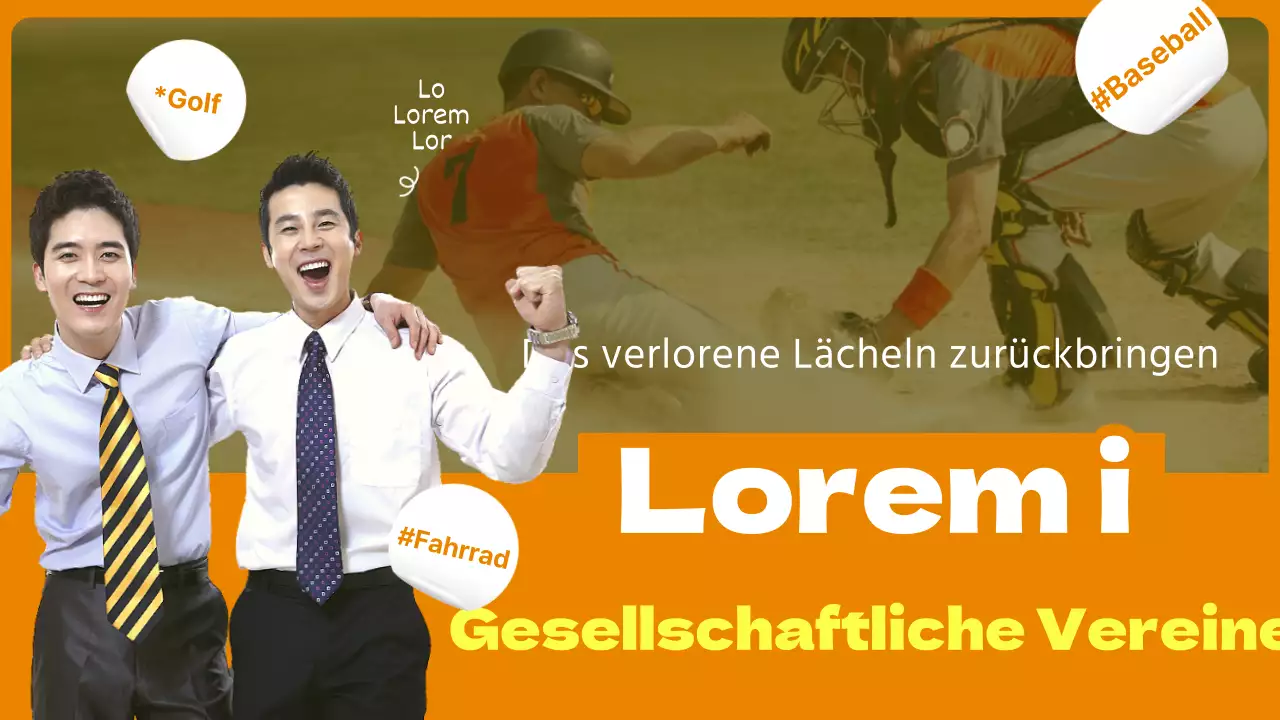 Orange-gelbe realistische fotorealistische Thema für die Einführung eines Unternehmens Club