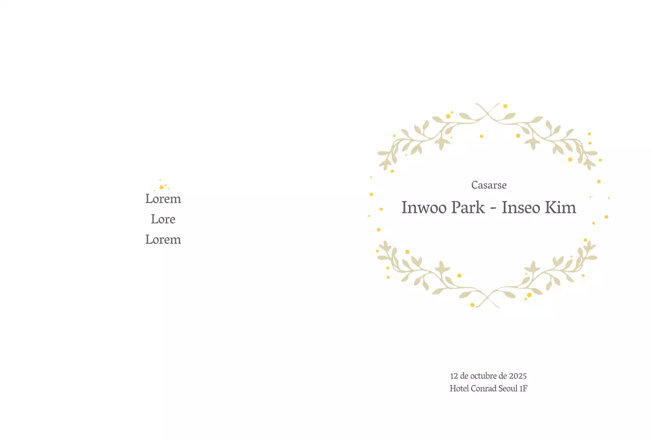 Postal blanca sencilla para invitaciones de boda