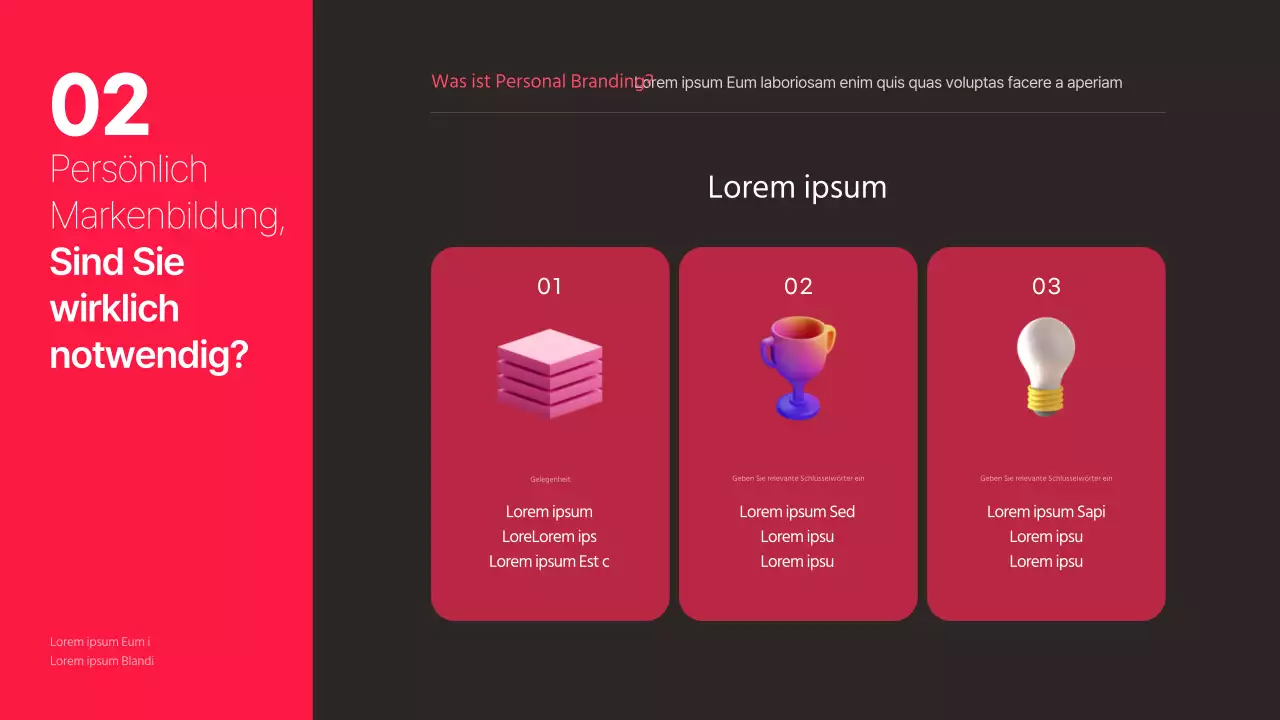 Persönliche Branding-Strategie Thema mit schwarzem Hintergrund und heißen rosa Akzenten