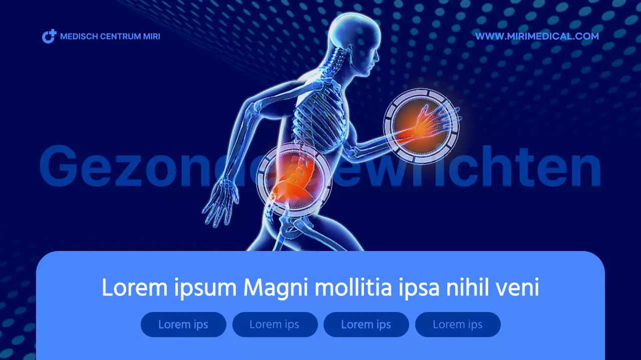 Gezamenlijke medische informatie in blauw en rood