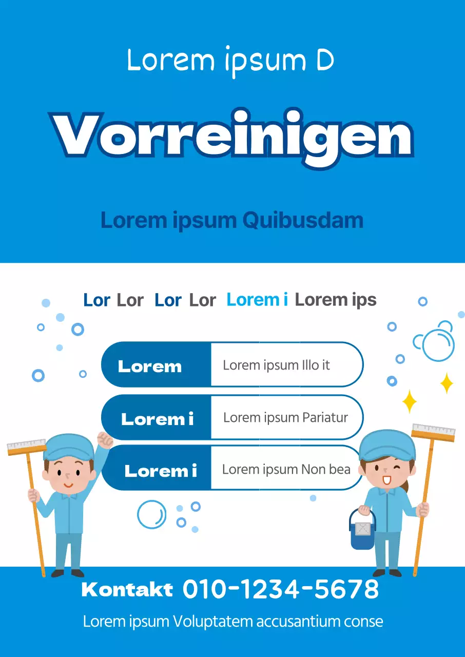 Blaue Illustration niedlich Reinigungsservice holbo