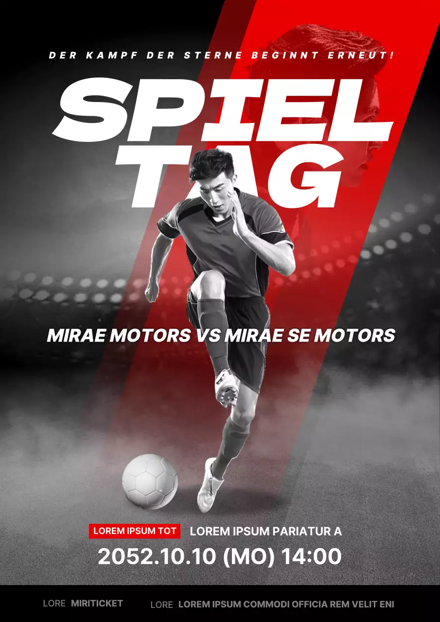 Schwarz und rot diagonal Konzept Fußballspiel