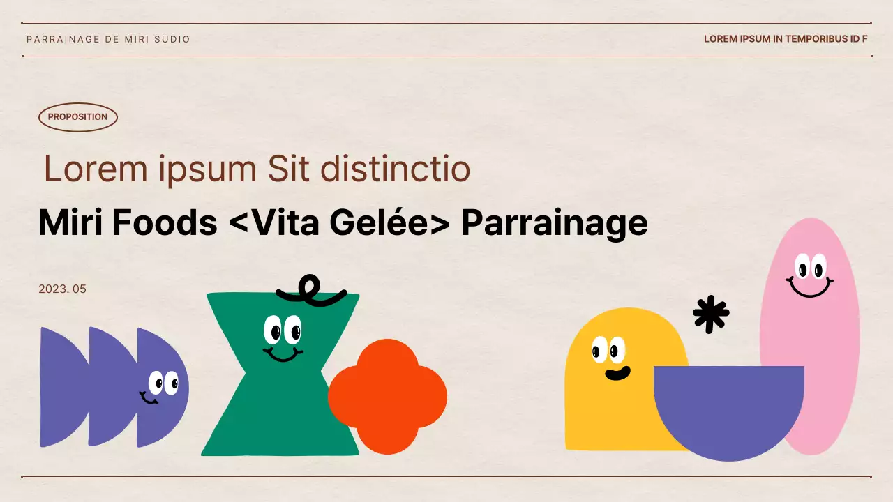 La proposition de Hyun Chan, talentueux internaute, avec un fond en papier et des formes géométriques colorées