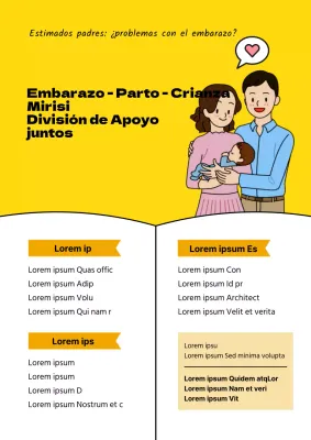 Aviso amarillo de apoyo a las mujeres embarazadas