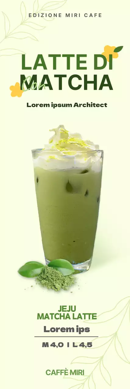 Banner del menu del caffè Lime Green Cafe