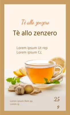 Etichetta adesiva per bevande sane, calda e semplice, nei toni del beige