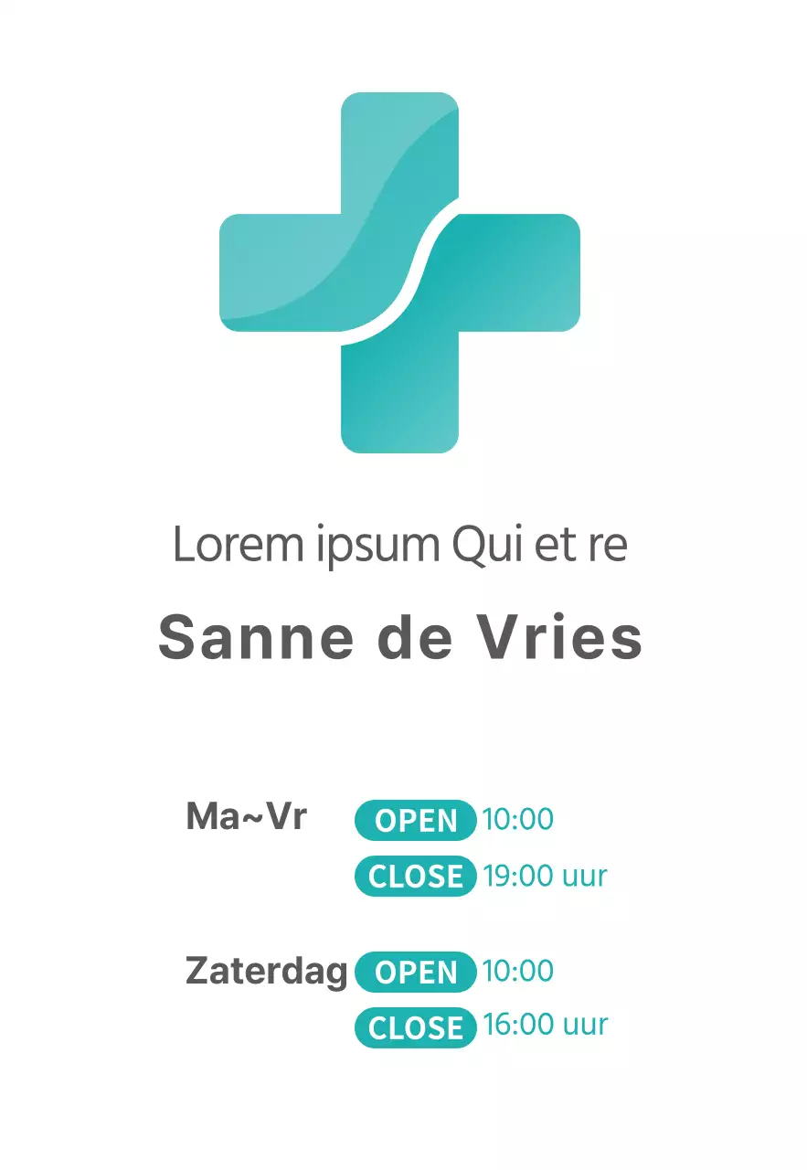 Strak, gestileerd ziekenhuislogo in mint