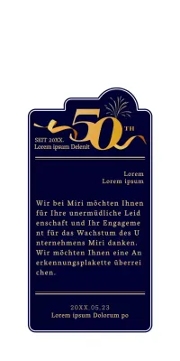 Eine einfache, klare Feier in Marineblau und Gold