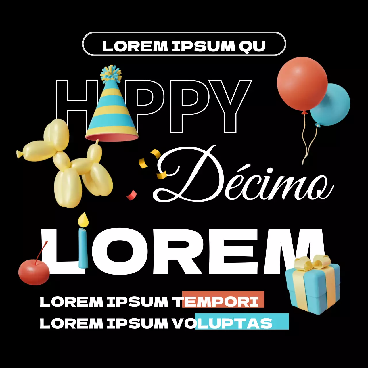 Eventos de aniversario en negro