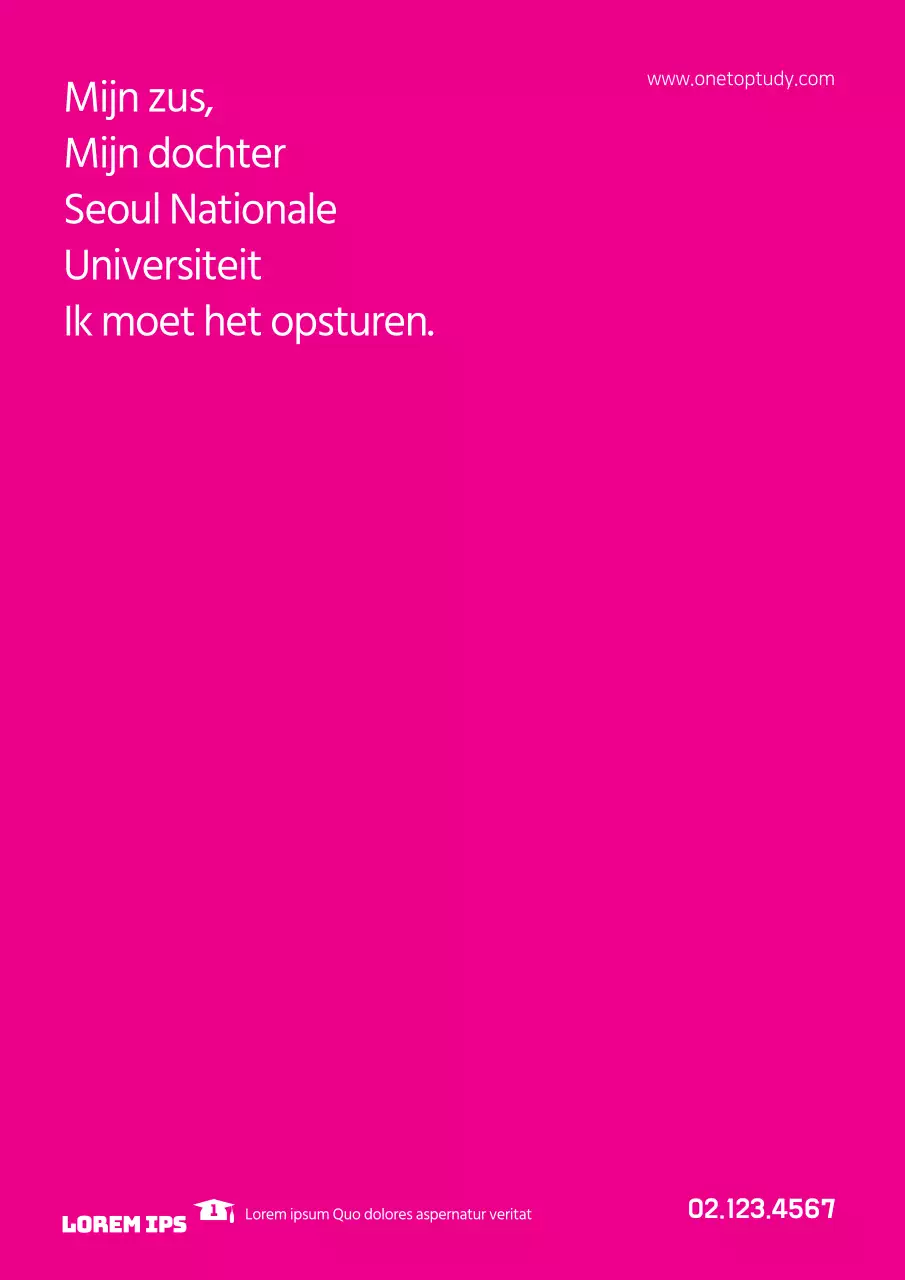 Flyer ter promotie van het schoolprogramma voor academische verbetering met roze achtergrond