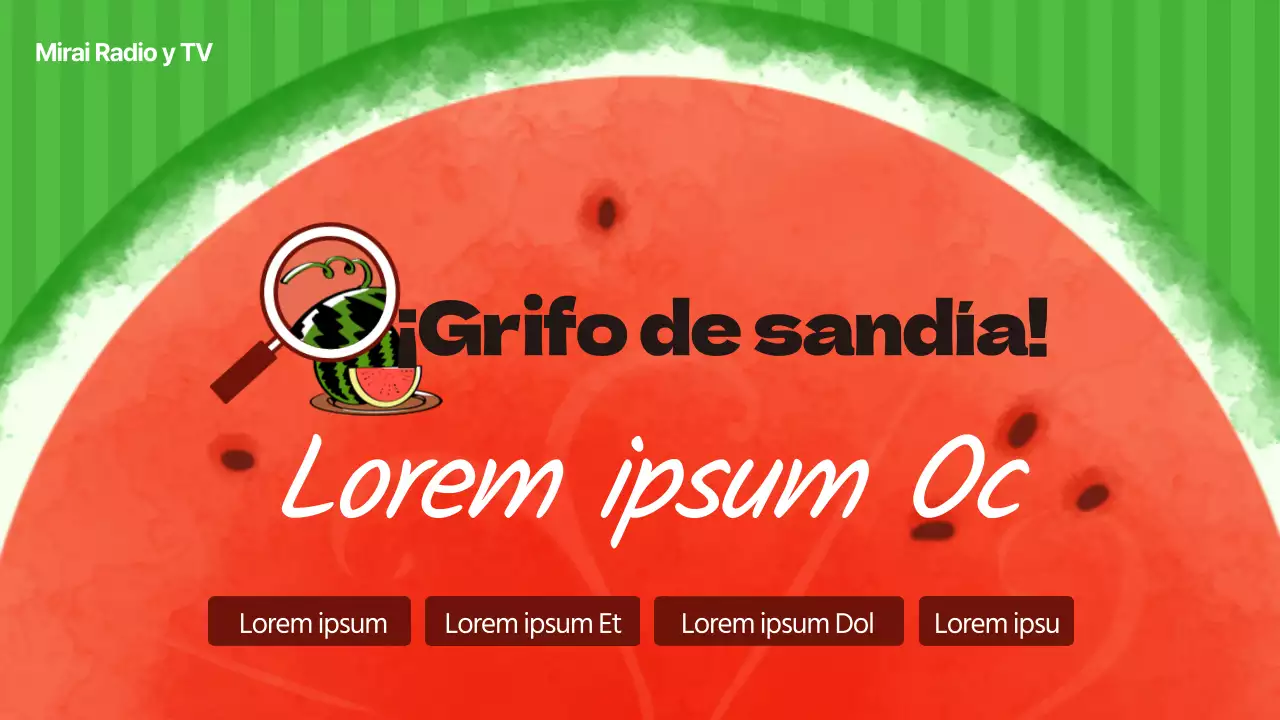 Cómo elegir una sandía con acentos de ilustración verdes y rojos