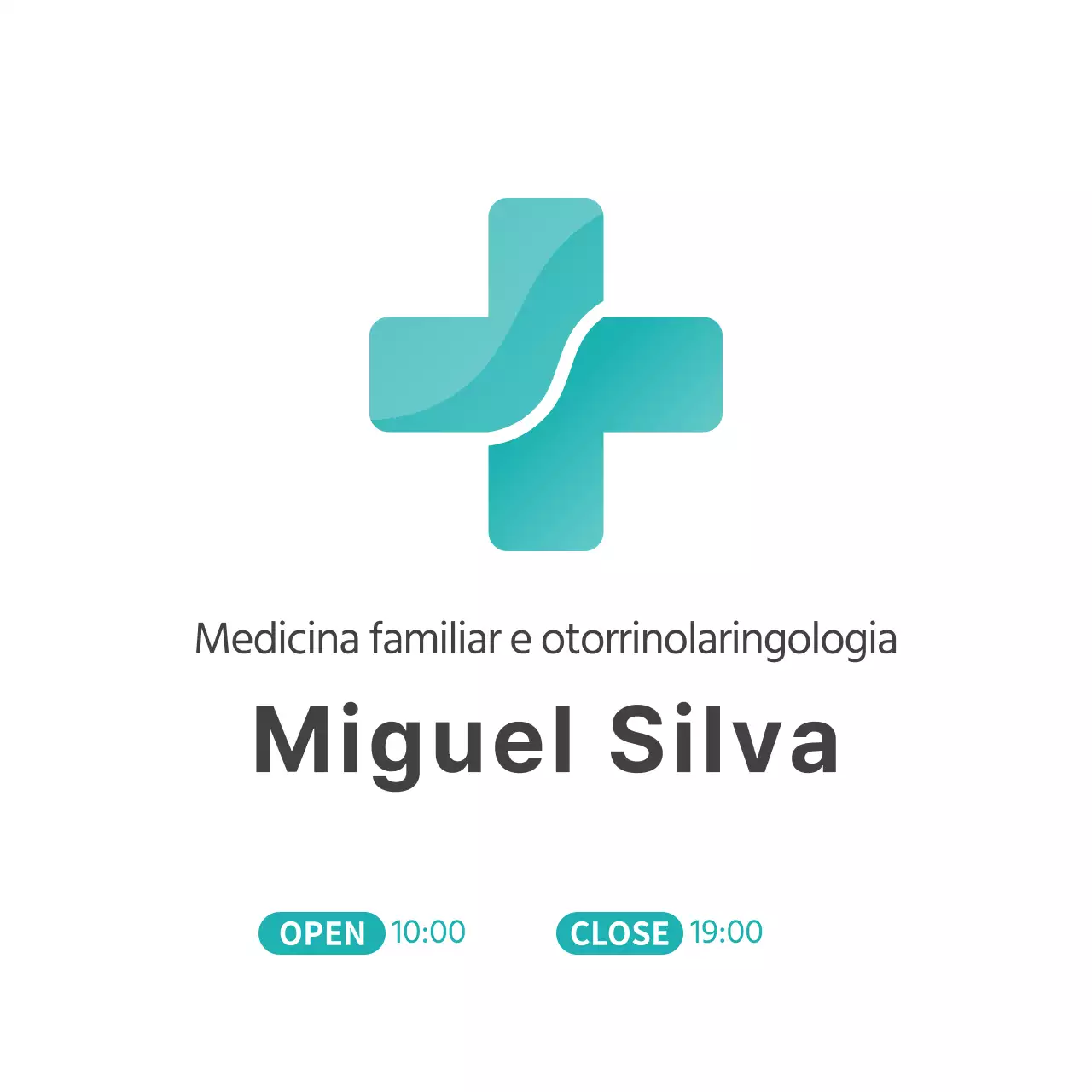 Logótipo hospitalar limpo e estilizado em menta