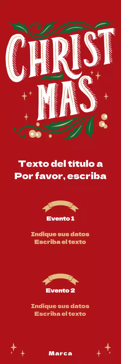 Banderola de Navidad ilustrada en rojo