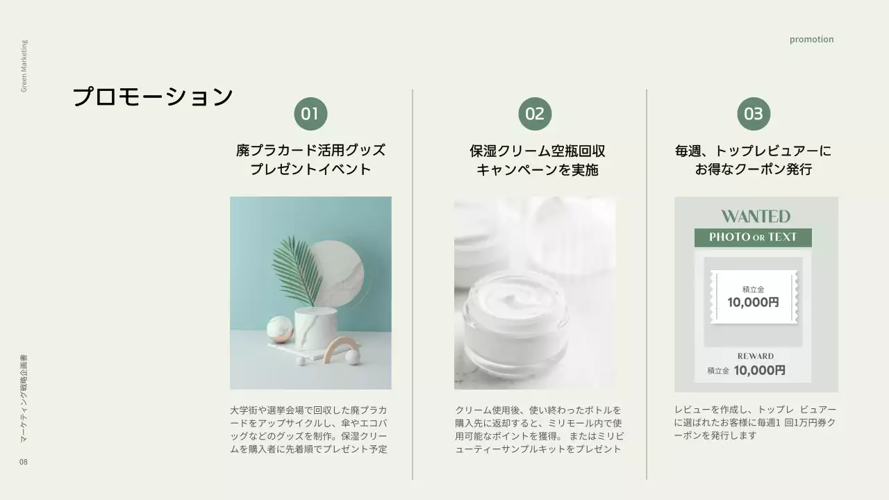 緑 シンプル マーケティング 企画書 プレゼンテーション