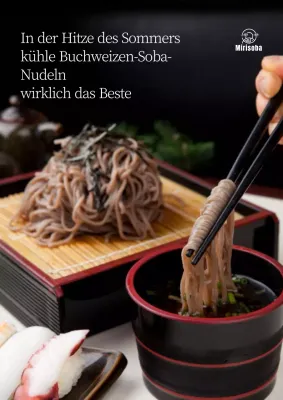 Förderung von Soba-Nudeln in Lebensmittelbildern