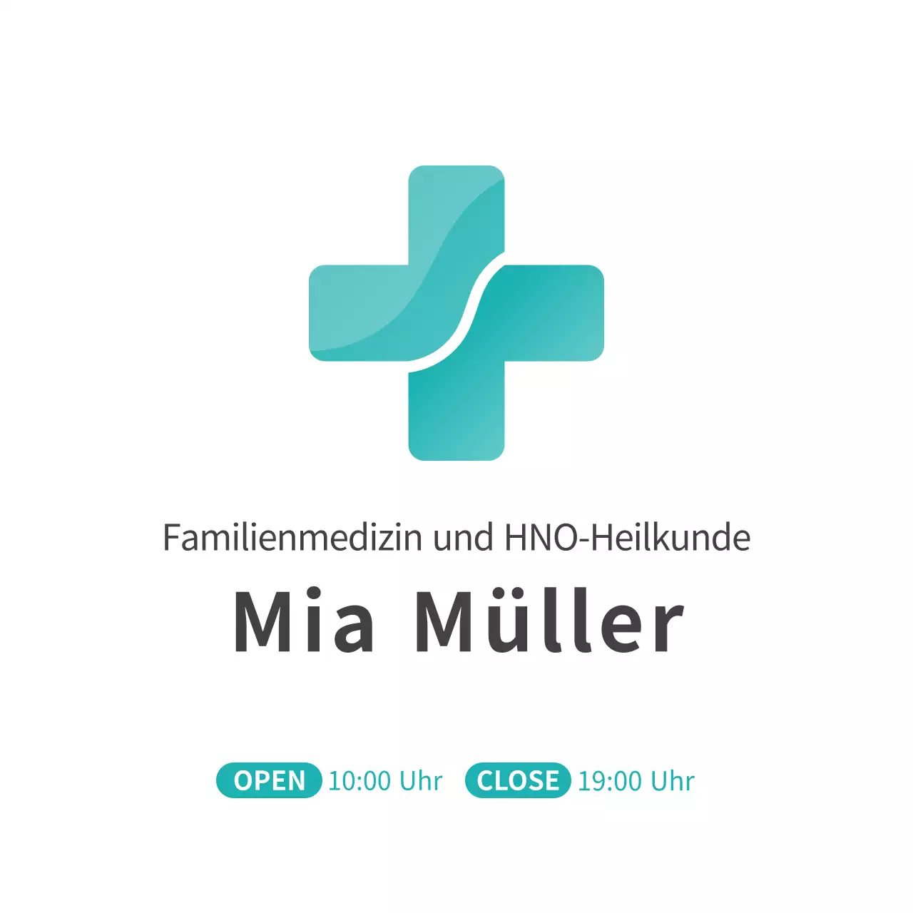 Sauberes, stilisiertes Krankenhauslogo in Minze