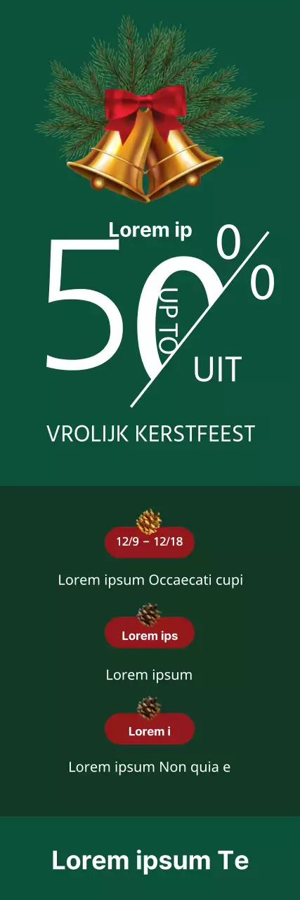 Promoot een kerstverkoop met groene illustraties