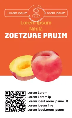 Zomer producten pruim illustratie eenvoudige verticale sticker op kleur