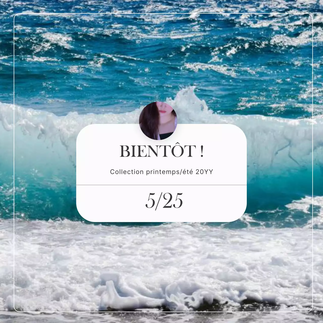 Bleu de la mer Plage Concept Photo Layout Pack