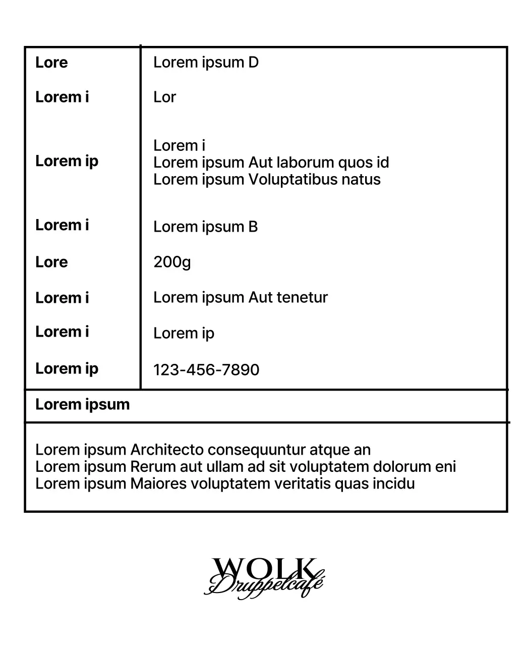 Eenvoudige koffiebonen met zwarte tekstaccenten