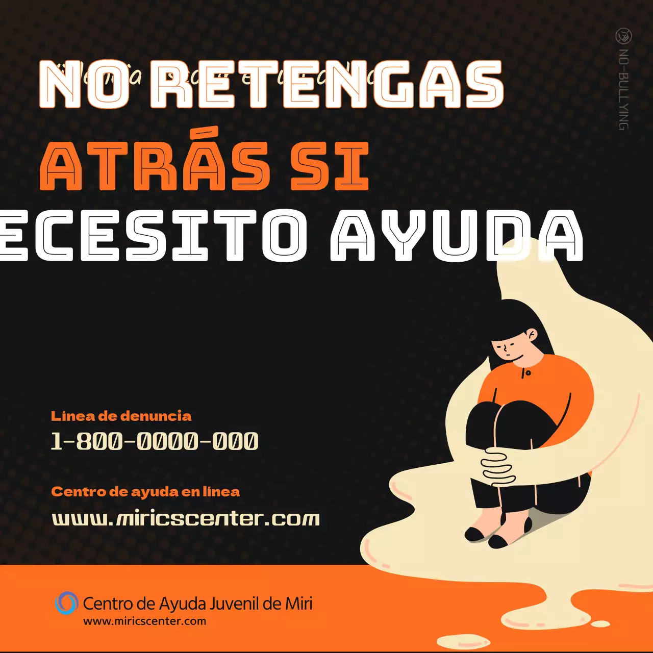Promoción de la erradicación de la violencia escolar en naranja