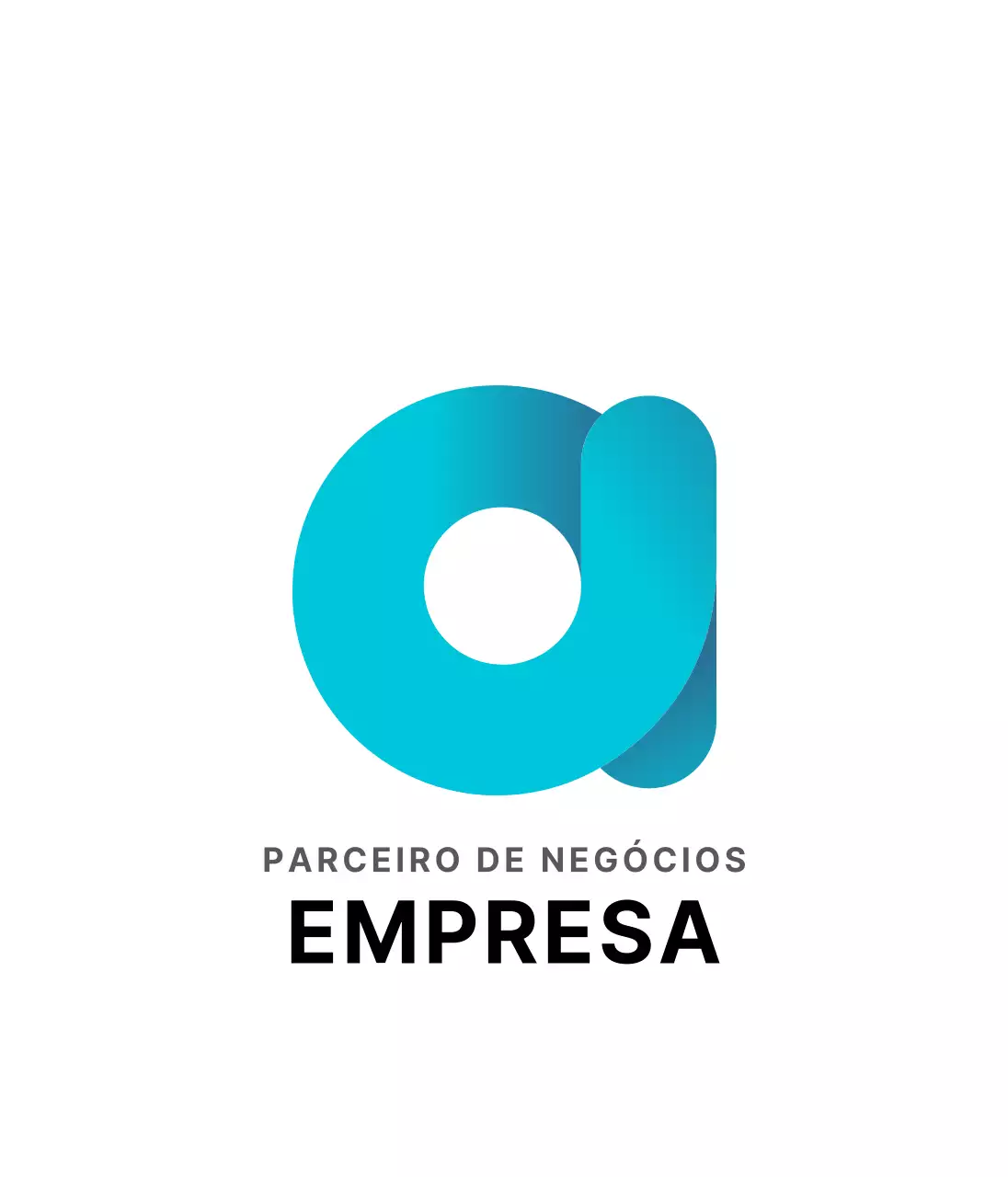 Logótipo da empresa em azul e branco