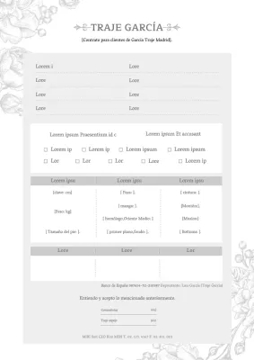 Contrato de boda de flores