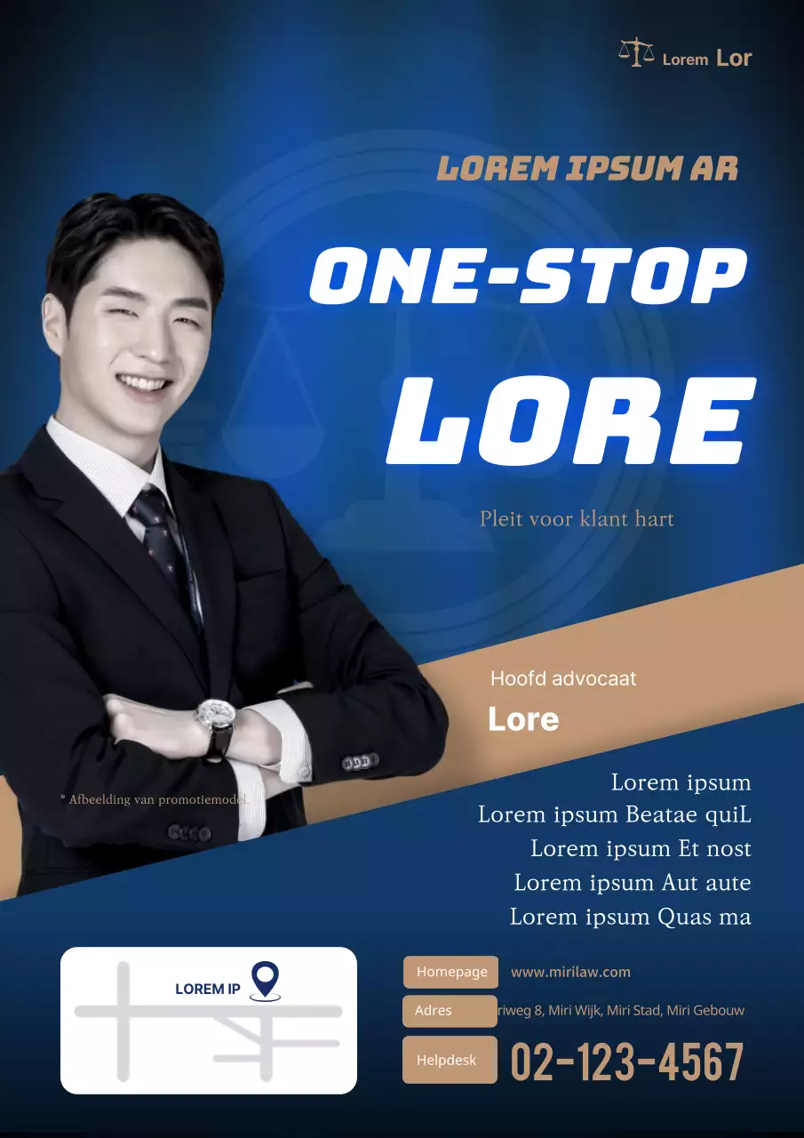 Een huiveringwekkende poster van een advocatenkantoor